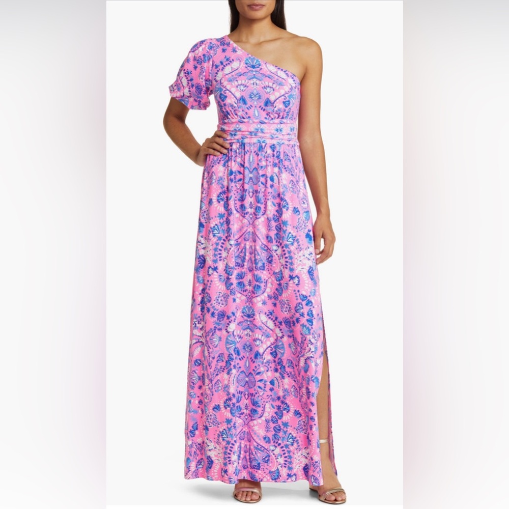 NWT Lilly Pulitzer Solana One-Shoulder Maxi Dress - Size XS